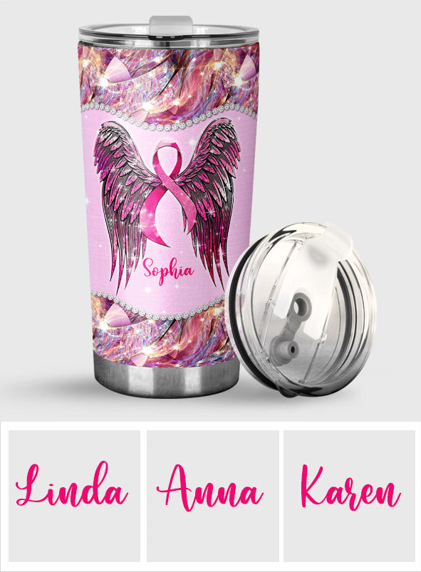 Spread The Hope Find The Cure - Personalized Breast Cancer Awareness Tumbler