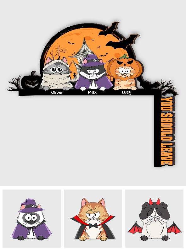 Du solltest gehen – Personalisierte Katzentürrahmen-Dekoration