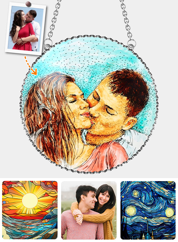 Du und ich, wir schaffen das – Personalisierter Sonnenfänger für Paare zum Aufhängen am Fenster