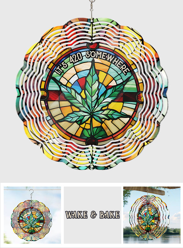 Irgendwo ist es 420 – personalisierter Weed-Windspinner