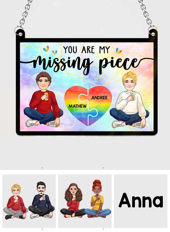 Mein fehlendes Puzzleteil – Personalisierter LGBT-Unterstützungs-Fensterhänger-Sonnenfänger