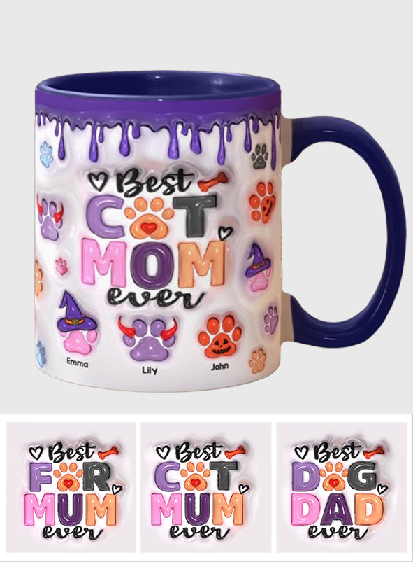Best Dog Mom Cat Mom Dog Dad Cat Dad Ever - Personalized Dog Accent Mug