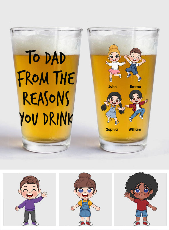 Gründe zum Trinken – Personalisiertes Vater-Bierglas