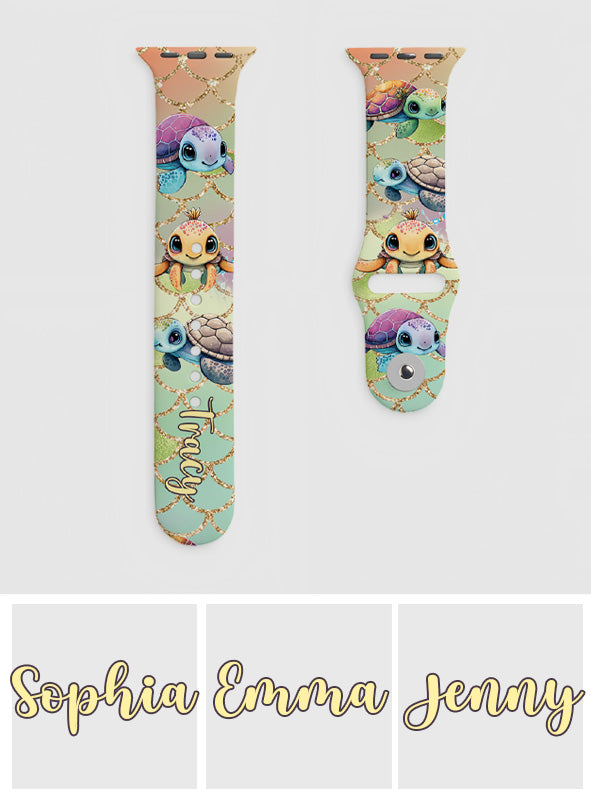 Niedliche Schildkröten – Personalisiertes Schildkröten-Armband für Apple Watch