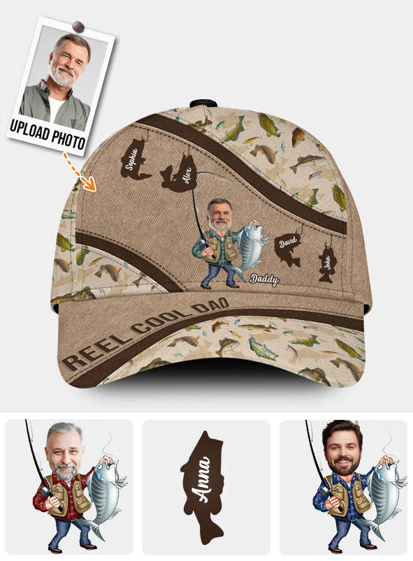 Reel Cool Dad - Personalisierte Angel-Klassiker-Kappe