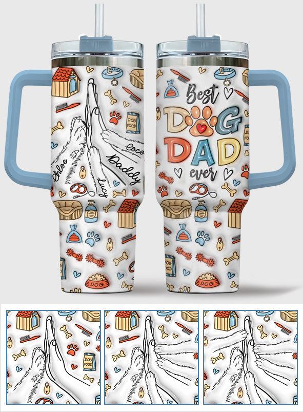 Best Dog Dad Ever - Personalized Father Tumbler With Handle