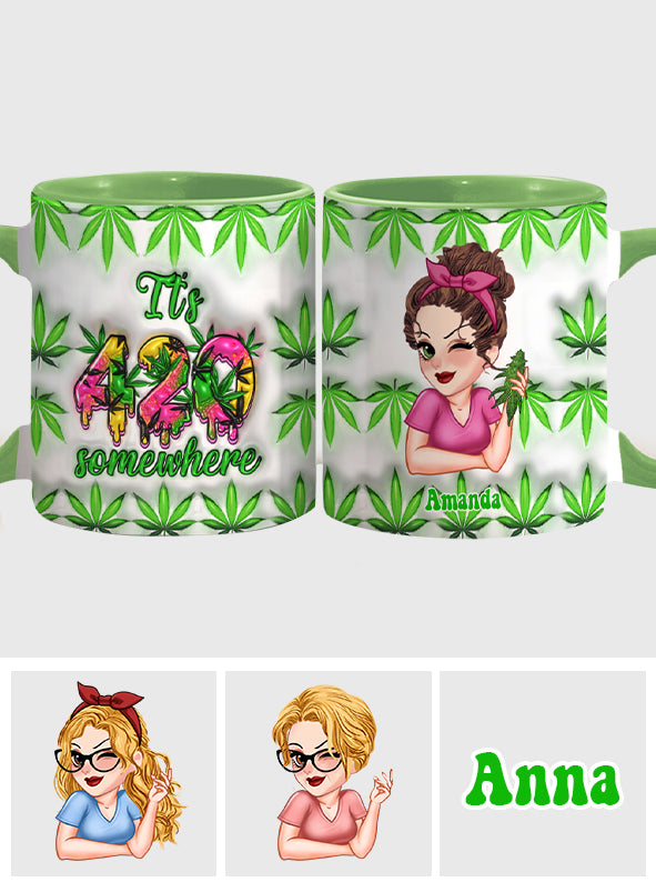 It's 420 Somewhere - Personalized Weed Accent Mug