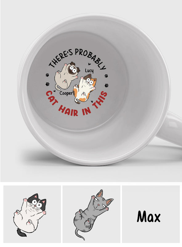 Da sind wahrscheinlich Katzenhaare drin – personalisierte Tasse mit versteckter Katzenbotschaft