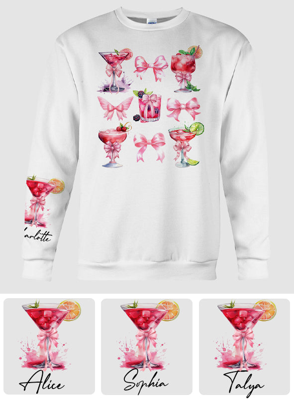 Wasser sparen, Cocktails trinken, kokett, mädchenhaft – personalisiertes Cocktail-Shirt