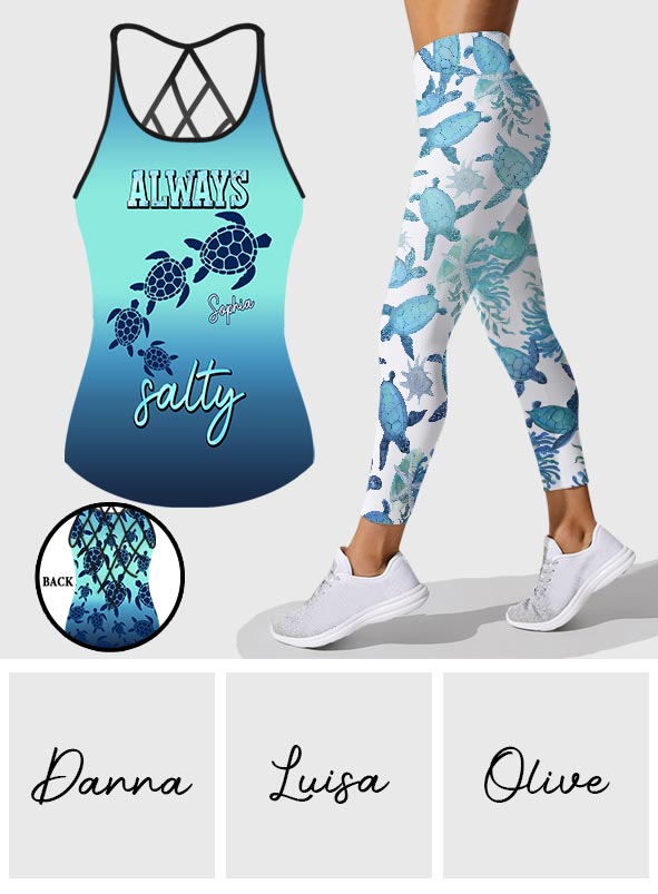 Always Salty – Personalisiertes Tanktop und Leggings mit Schildkrötenkreuz