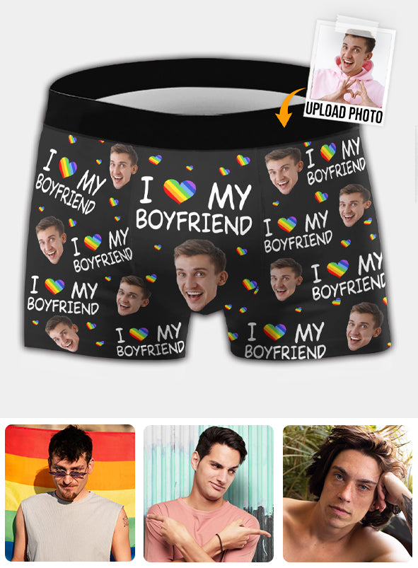 Ich liebe meinen Freund – Personalisierte Herren-Boxershorts mit LGBT-Unterstützung