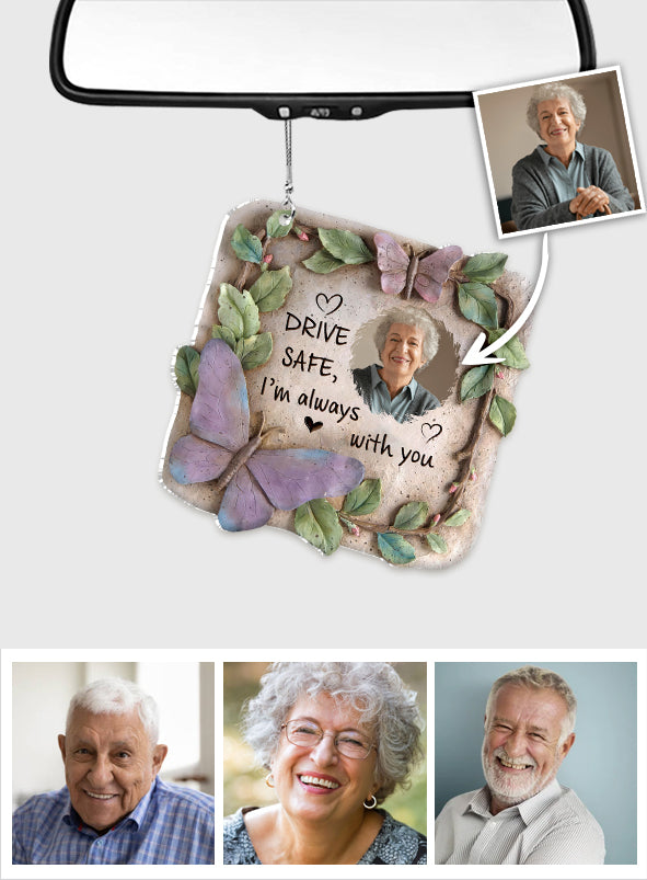 Fahr vorsichtig, ich bin immer bei dir – personalisierter Gedenk-Autoanhänger