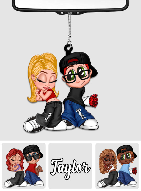 Y2K-Paar Chicano – Personalisierter Autoanhänger für Paare