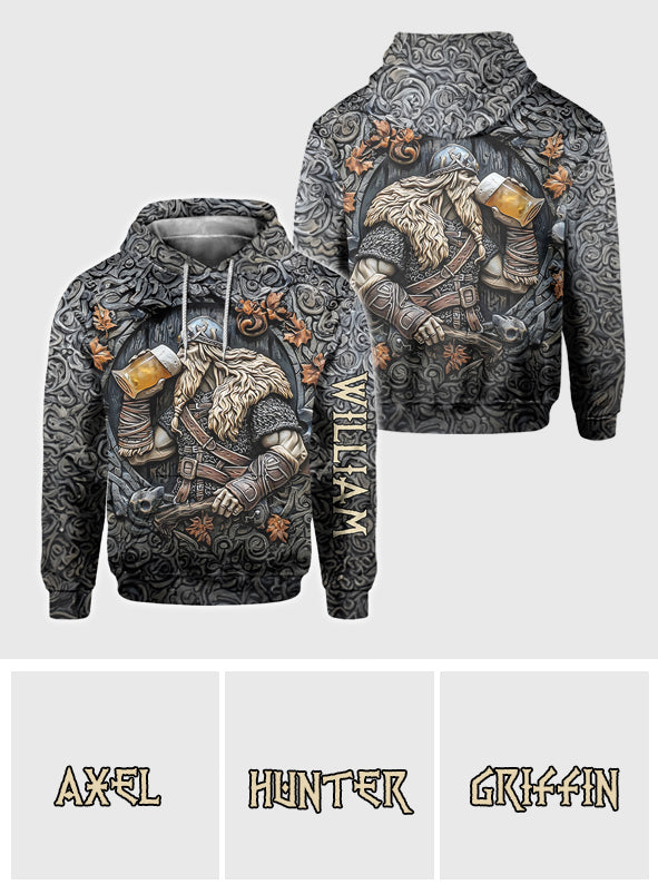 Wikingerkrieger-Trinklegende - Personalisiertes Wikinger-Allover-Shirt