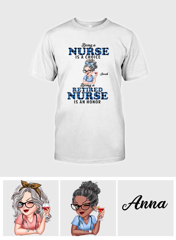 Als pensionierte Krankenschwester eine Ehre zu sein – personalisiertes T-Shirt und Hoodie für Krankenschwestern