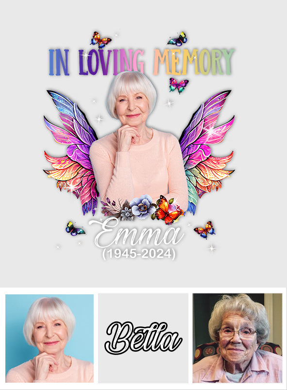 In liebevoller Erinnerung – Beliebiges Foto – Personalisierter Gedenkaufkleber (gestanzt)