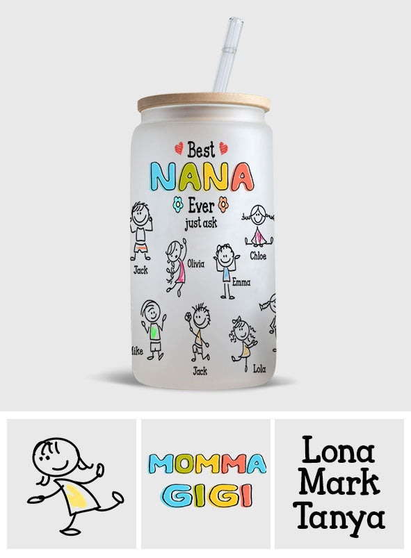 Die beste Oma aller Zeiten – frag einfach! – Personalisiertes Oma-Getränkeglas