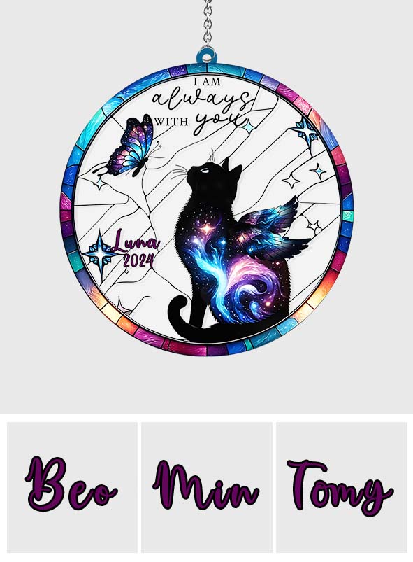 Ich bin immer bei dir – Personalisierter Katzen-Fensterhänger