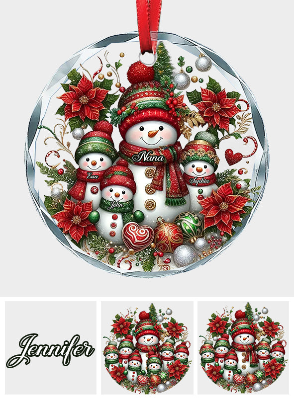 Gesegnet, Oma oder Gigi genannt zu werden – Personalisierter runder Glasornament in Oma-Form