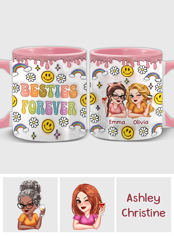 Für immer beste Freundinnen - Personalisierte Tasse mit Freundschaftsmotiv