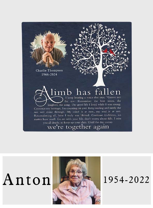 A Limb Has Fallen - Personalized Memorial Square Shaped Stone