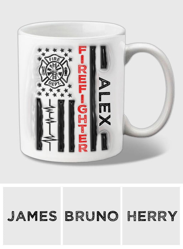 Firefighter Patriotic 4th July - Personalized Firefighter Mug