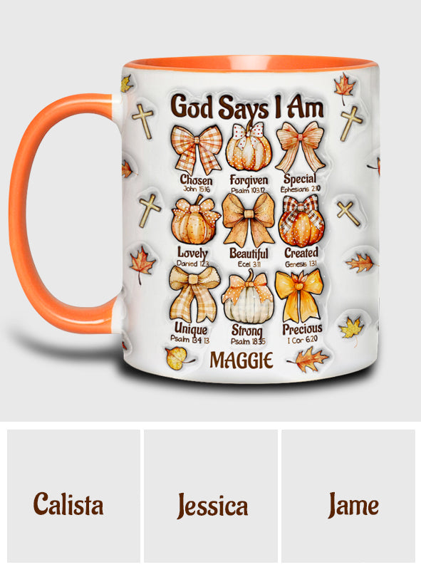 God Say I Am - Personalized Christian Accent Mug