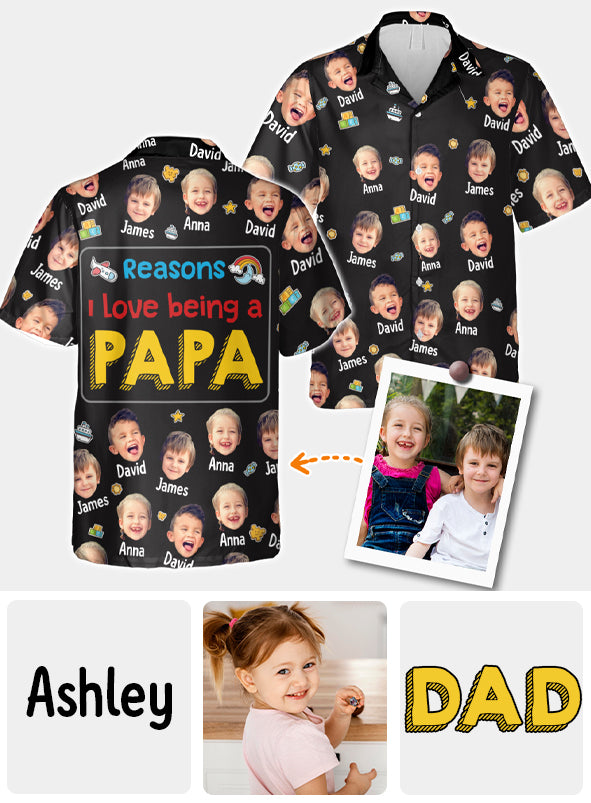 Reasons I Love Being A Grandpa - Personalized Grandpa Hawaiian Shirt