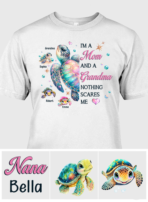 Nichts kann mir Angst machen – Oma Schildkröte – Personalisiertes Oma-T-Shirt und Hoodie