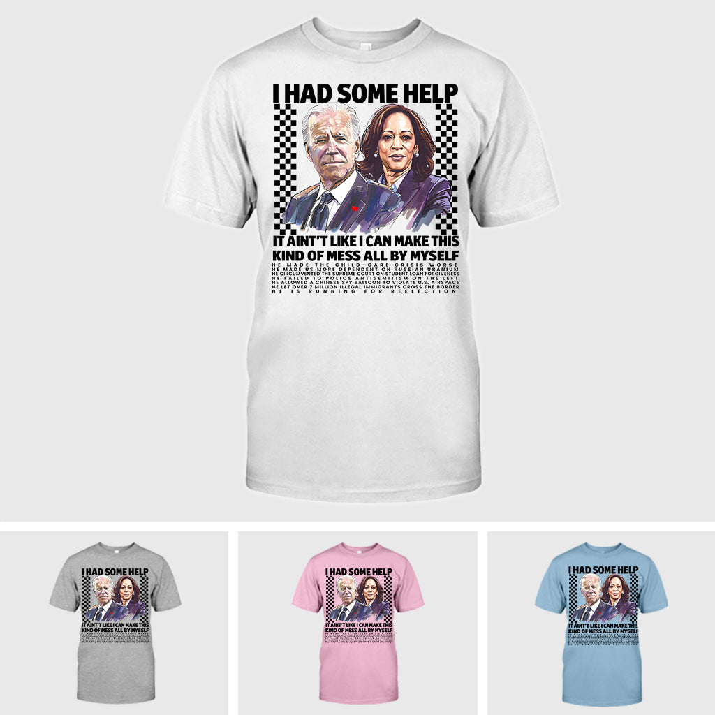 Biden Kamala „Ich hatte etwas Hilfe“-Shirt, Kamala Harris Shirt, Sarkastisches Wahlkampf-Shirt 2024, Trump Shirt, Humorvolles Politik-Shirt „Ich hatte etwas Hilfe“, Patriotisches T-Shirt