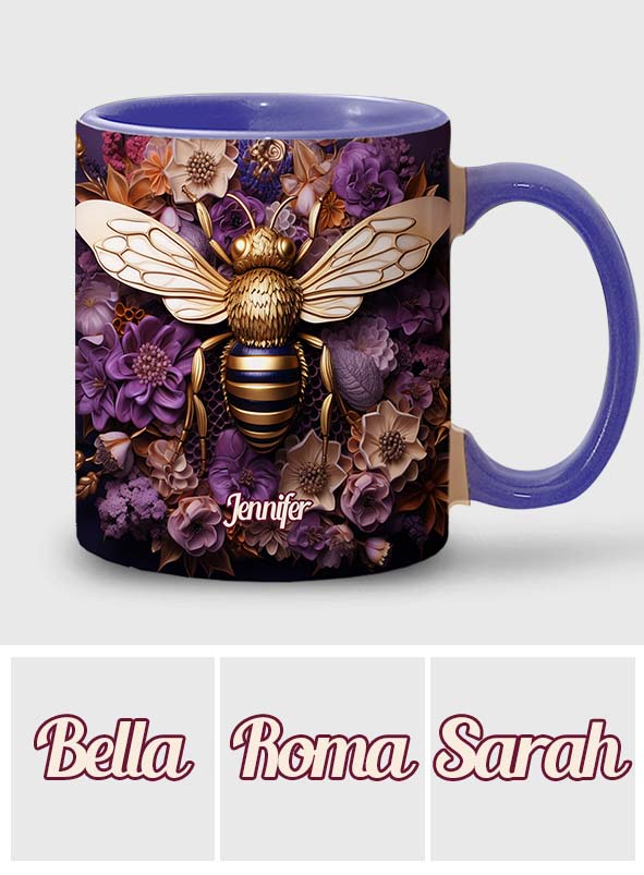 Bee Happy Golden Bee - Personalisierte Tasse mit Bienenmotiv