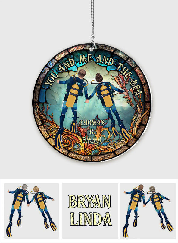 Du und ich und das Meer – Personalisierter Autoanhänger zum Thema Tauchen