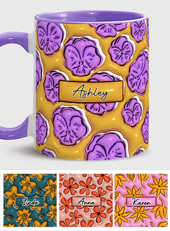 Birth Month Flower - Personalized Birthday Accent Mug