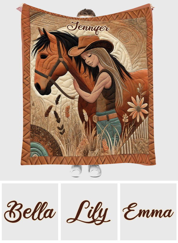 Personalisierte Pferde-Steppdecke für Pferdeliebhaber