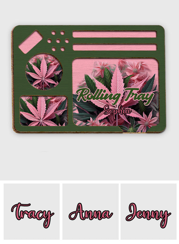 Pink 420 – Personalisiertes zweilagiges Holzschild/Holzplakette mit Weed-Motiv