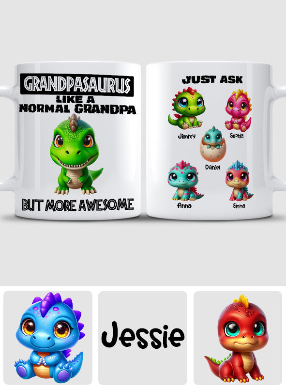 Daddysaurus Grandpasaurus 3D Dinosaurs - Personalized Father Mug