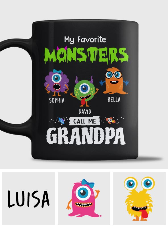 Meine Lieblingsmonster nennen mich Opa Papa - Personalisierte Opa-Tasse