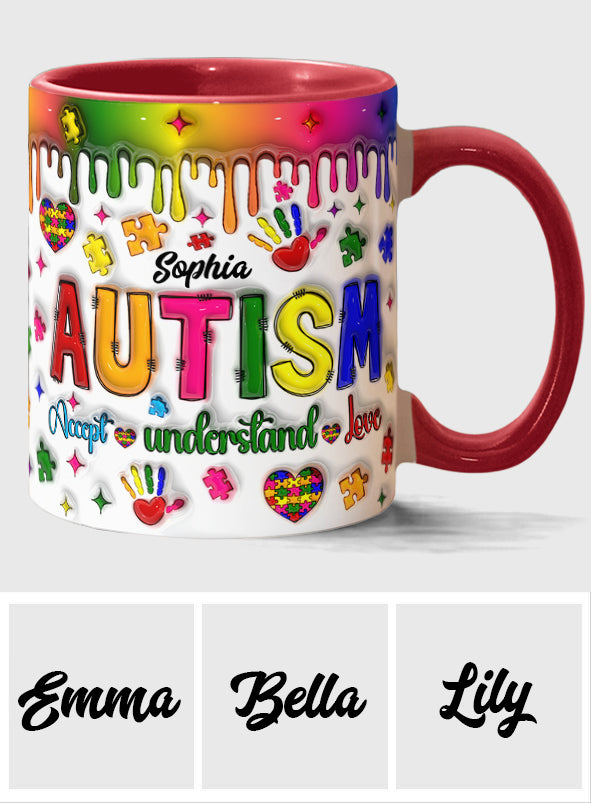 Autismus-Bewusstsein – Personalisierte Tasse mit Autismus-Motiv