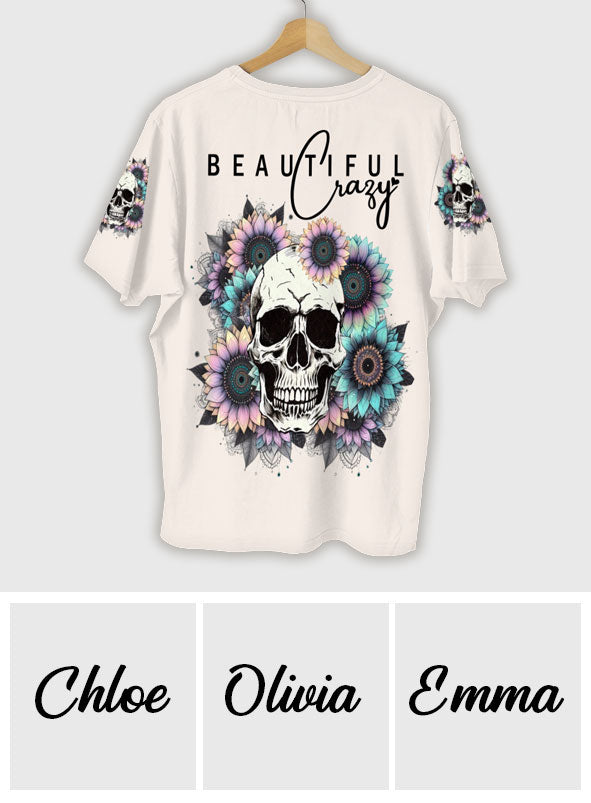 Wunderschön verrückt – personalisiertes Totenkopf-Shirt