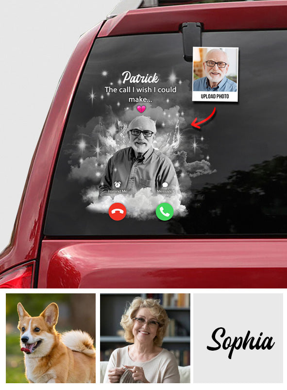 Der Anruf, den ich so gerne getätigt hätte – Personalisierter Gedenkaufkleber (Vollversion)