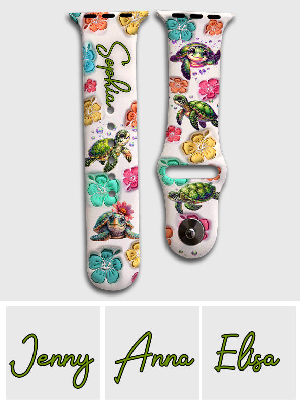 Sommerliche Vibes für Schildkrötenliebhaber – Personalisiertes Schildkröten-Armband für Apple Watch