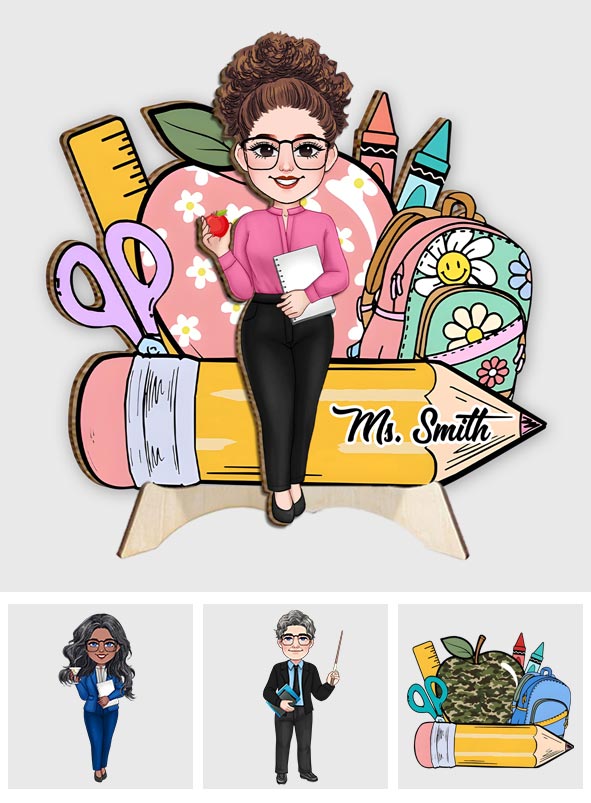 Willkommen im Klassenzimmer – Personalisiertes Lehrerschild aus 2-lagigem Holz / Holzplakette