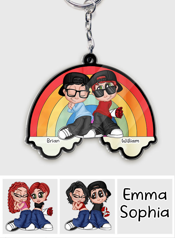 Ich mag dich und ich liebe dich – Personalisierter LGBT-Unterstützungs-Schlüsselanhänger