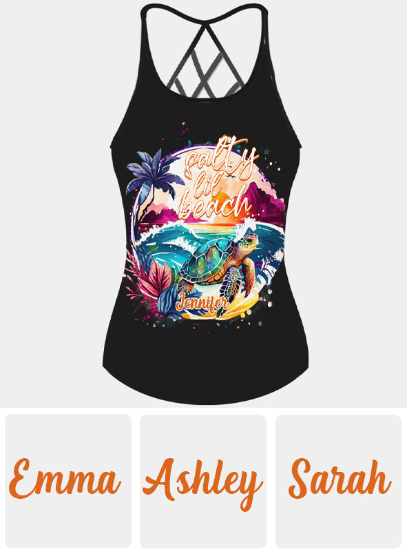 Salty Lil' Beach - Personalisiertes Tanktop mit Schildkrötenkreuz