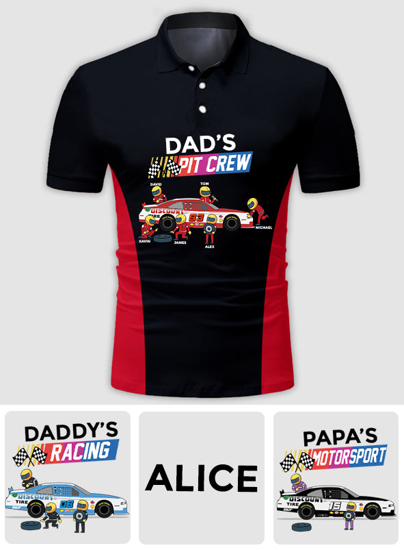 Dad's Pit Crew - Personalized Racing Polo Shirt