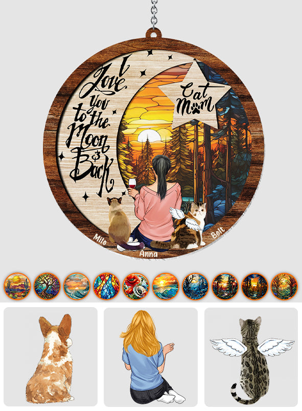 I Love You To The Moon And Back - Personalized Dog Window Hanging Suncatcher Ornament