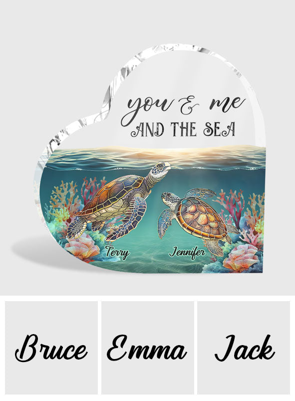You & Me And The Sea - Personalized Turtle Custom Shaped Acrylic Plaque