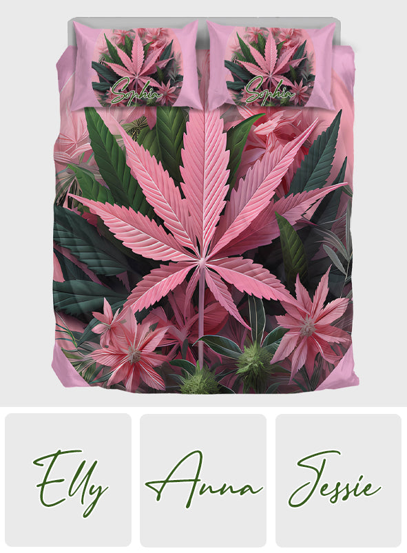 Pink In My Area – Personalisiertes Weed-Bettwäscheset