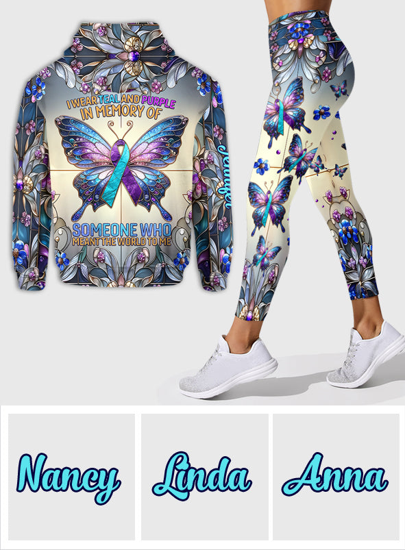 Ich trage Türkis und Lila – Personalisierter Hoodie und Leggings zur Suizidprävention