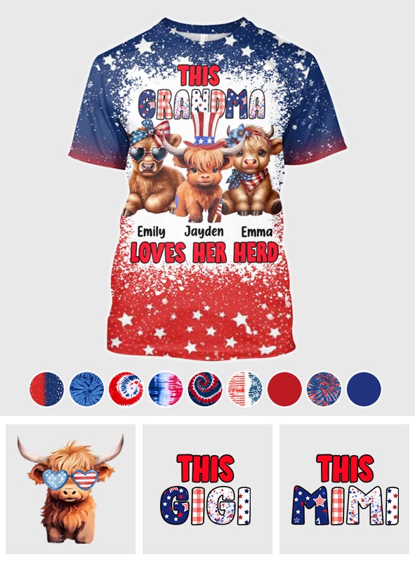 Diese Oma liebt ihre Herde – personalisiertes Oma-Shirt